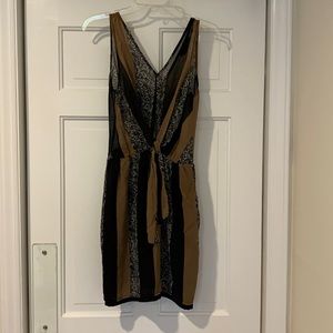 Myne Ashley Ann Silk black and Brown Dress